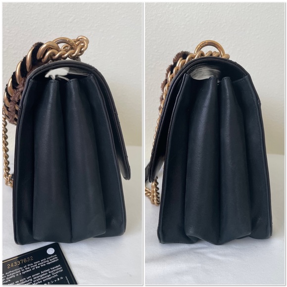 Sold Black Chanel Glazed Calfskin Straight Lined Flap bag - Picture 9 of 17